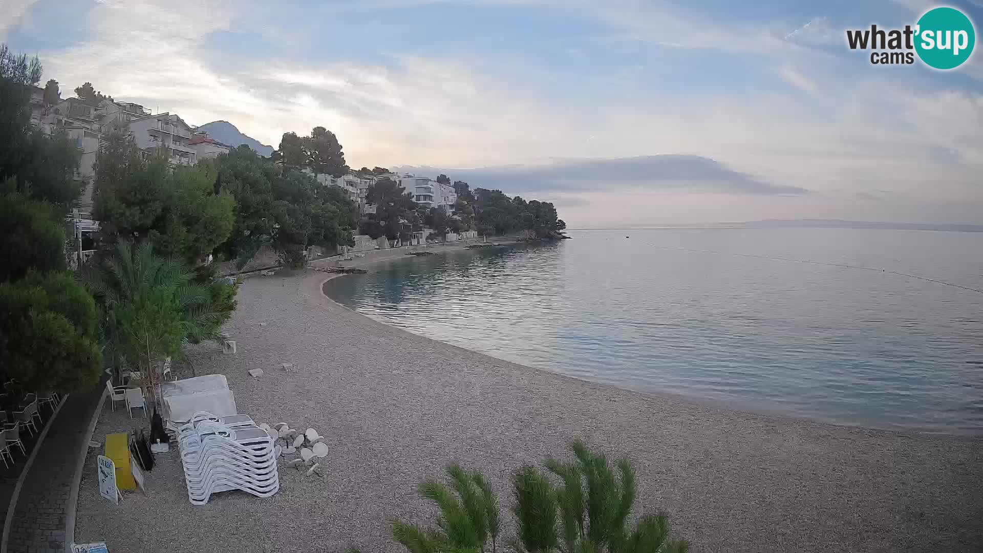 Webcam Plage Lučica Brela – Vue en direct sur la côte adriatique