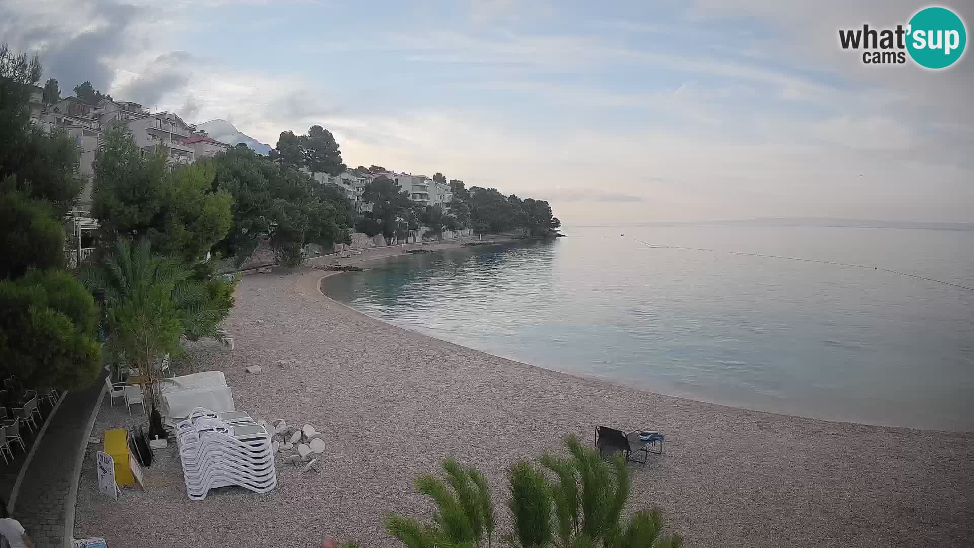 Webcam Plage Lučica Brela – Vue en direct sur la côte adriatique