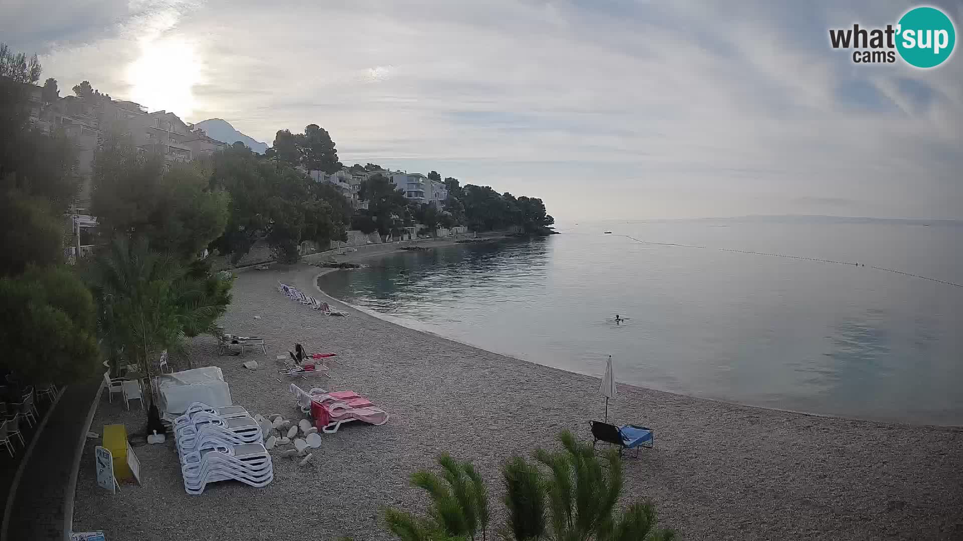 Webcam Plage Lučica Brela – Vue en direct sur la côte adriatique