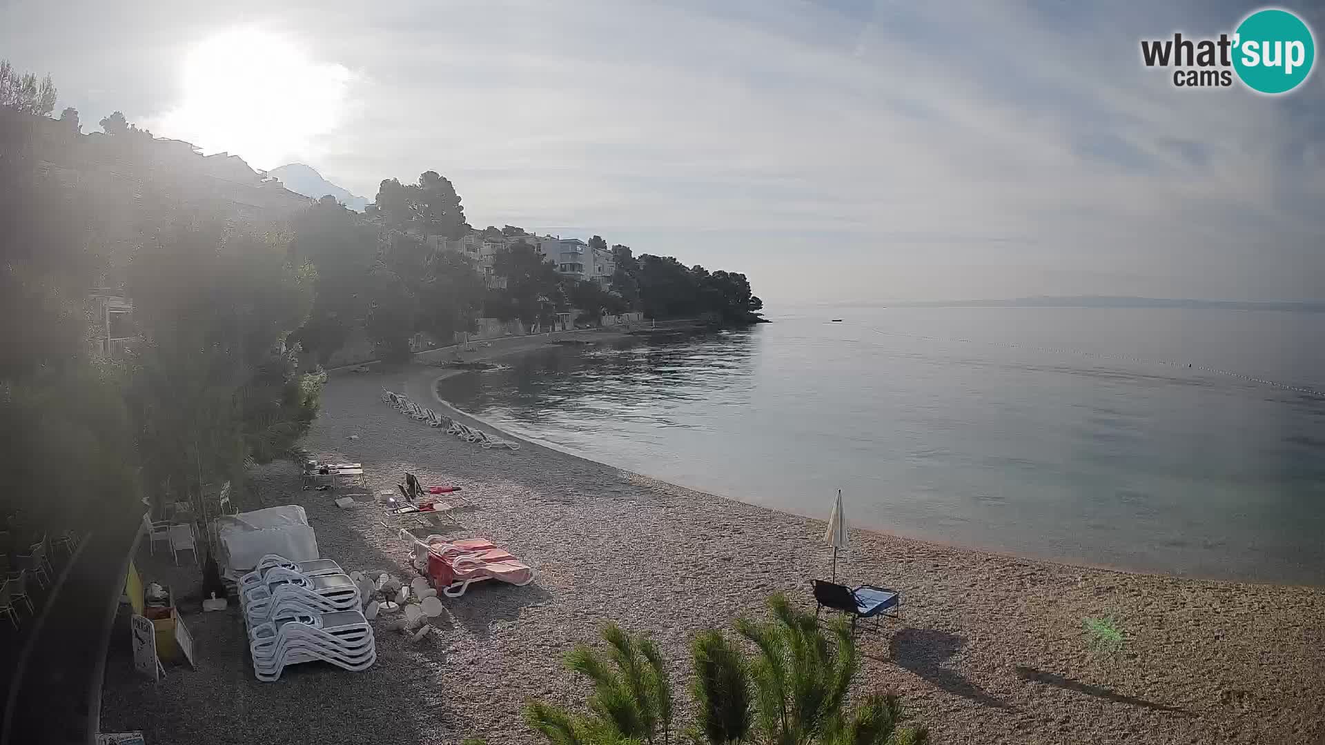 Webcam Lučica Strand Beach Brela – Liveblick von der Adriaküste