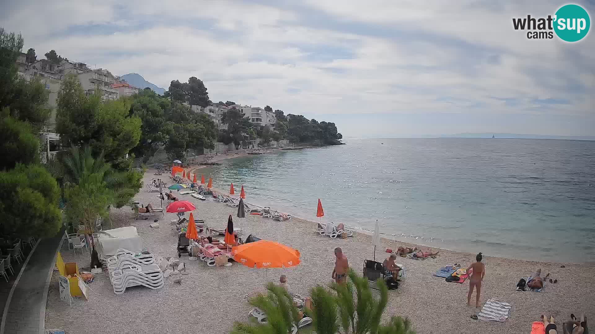 Webcam Lučica Strand Beach Brela – Liveblick von der Adriaküste