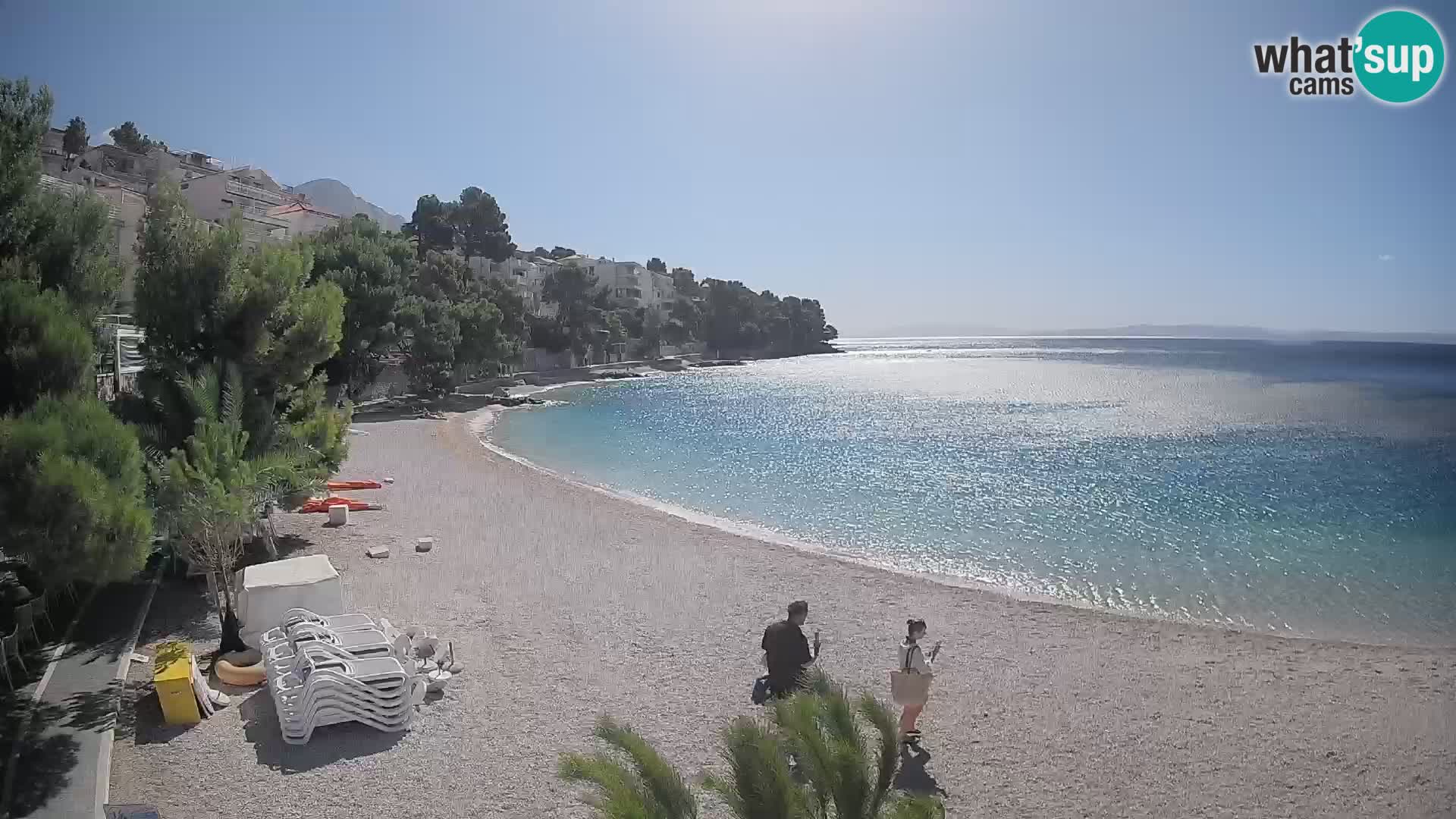 Web kamera Plaža Lučica Brela – Pogled uživo na jadransku obalu