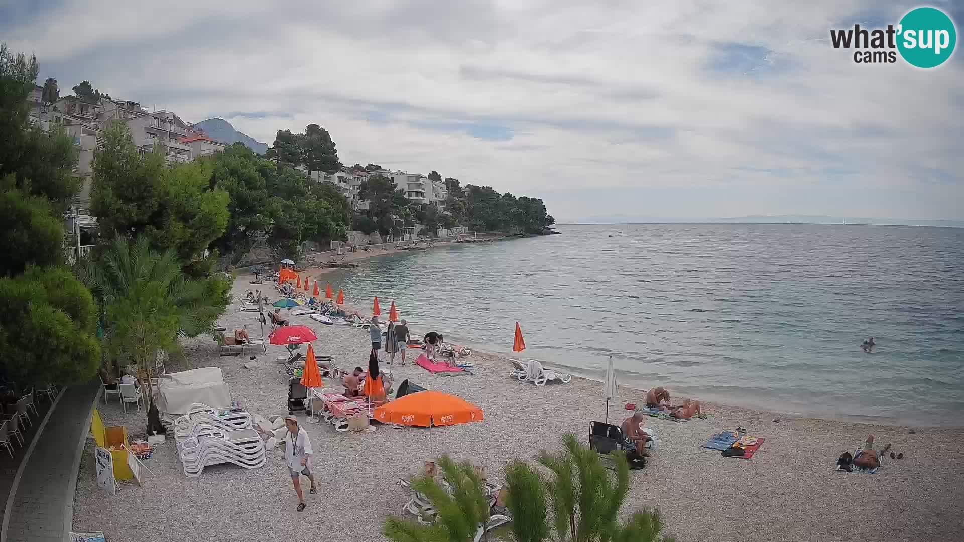 Webcam Lučica Strand Beach Brela – Liveblick von der Adriaküste