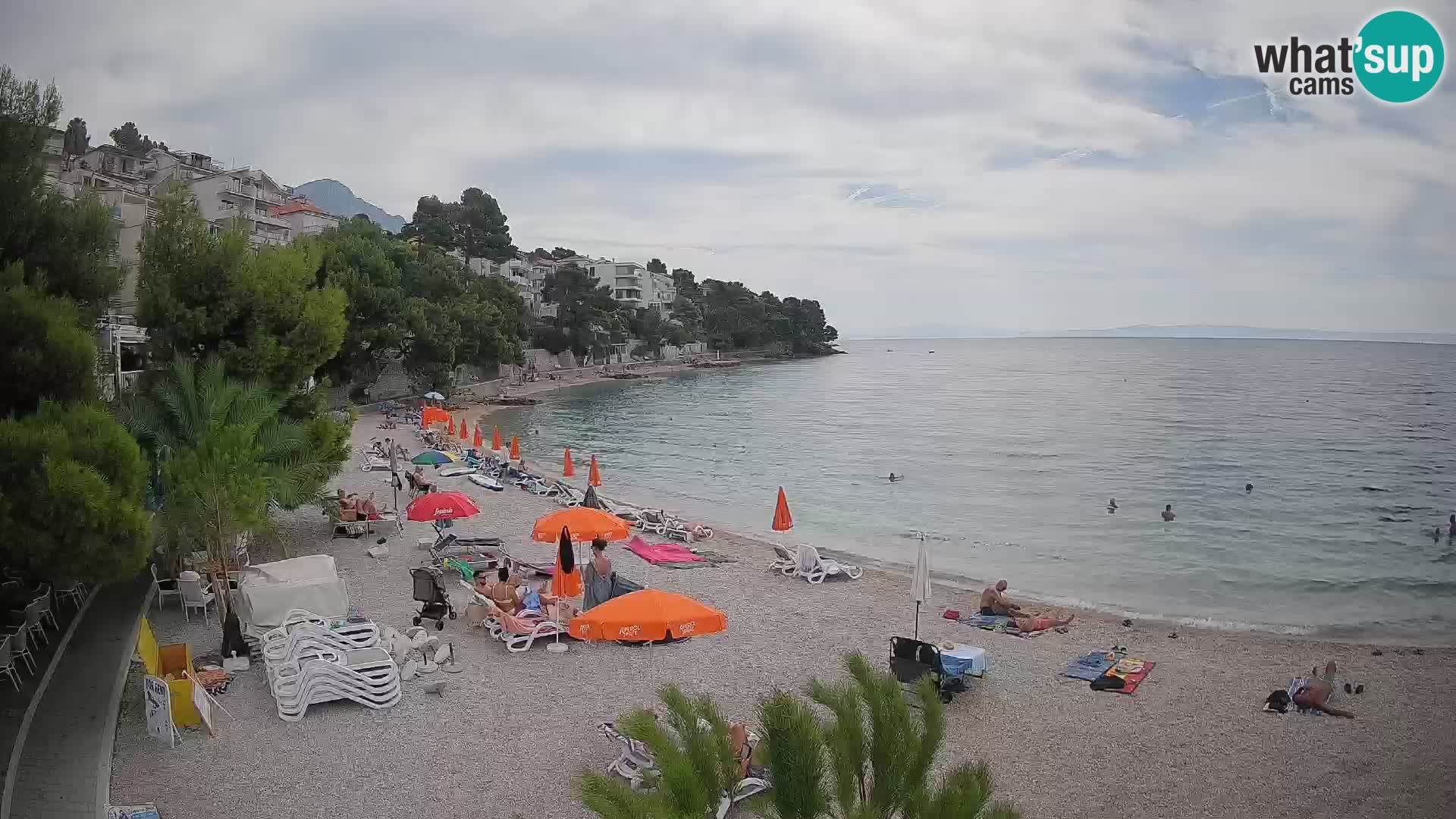 Webcam Lučica Strand Beach Brela – Liveblick von der Adriaküste