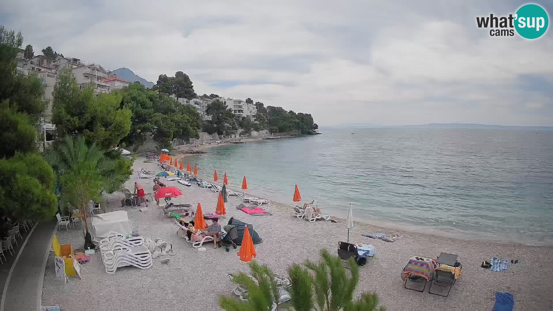Webcam Lučica Strand Beach Brela – Liveblick von der Adriaküste