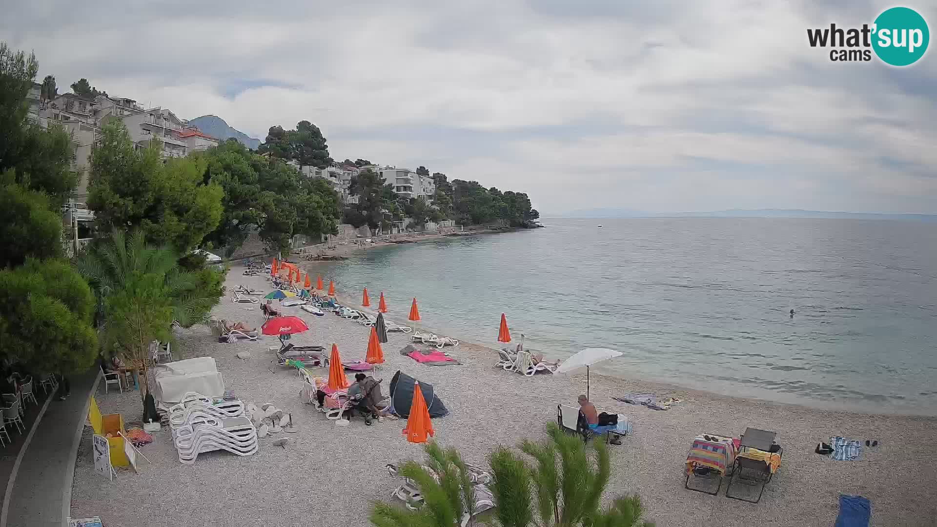 Webcam Lučica Strand Beach Brela – Liveblick von der Adriaküste