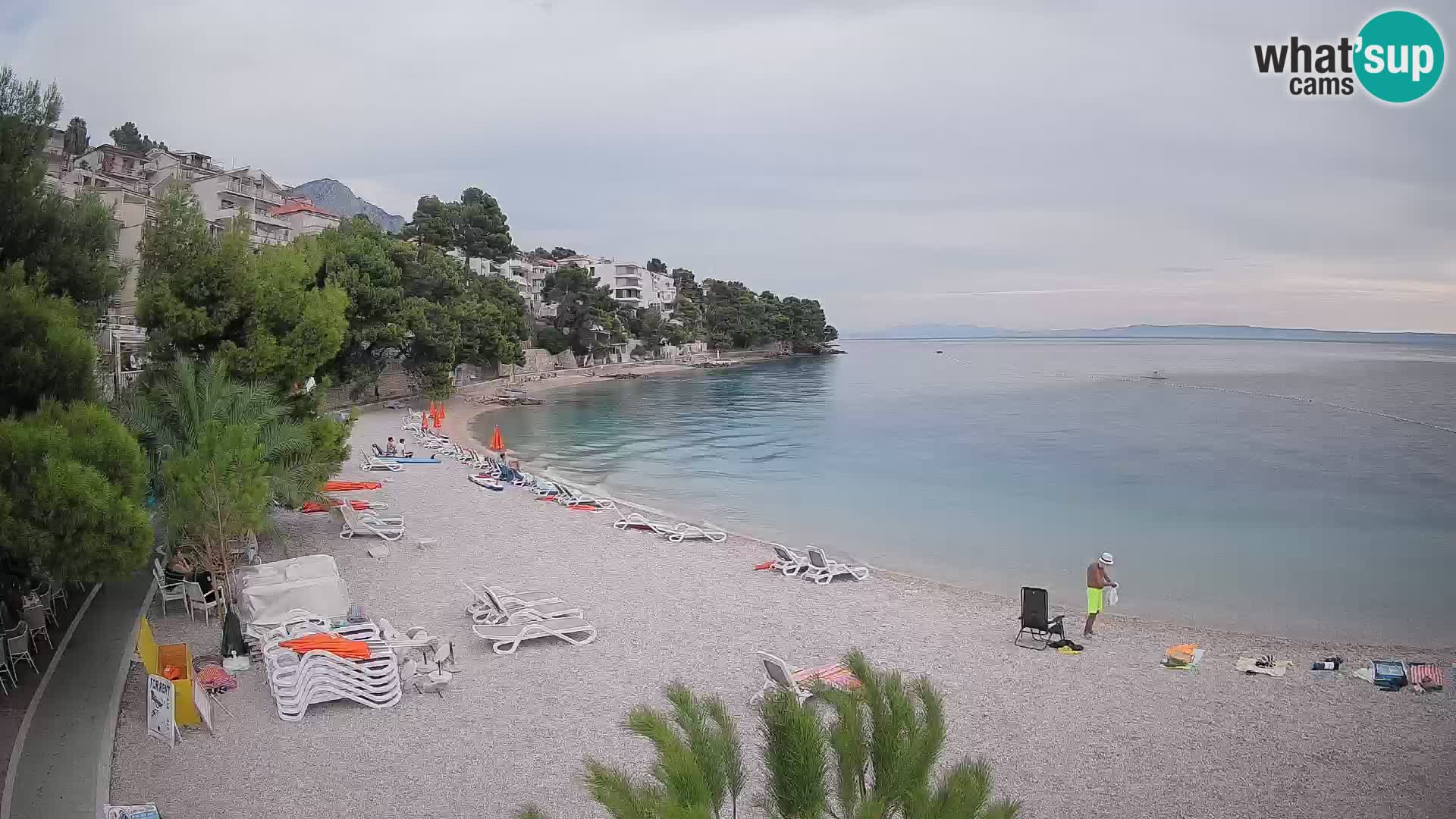 Webcam Plage Lučica Brela – Vue en direct sur la côte adriatique