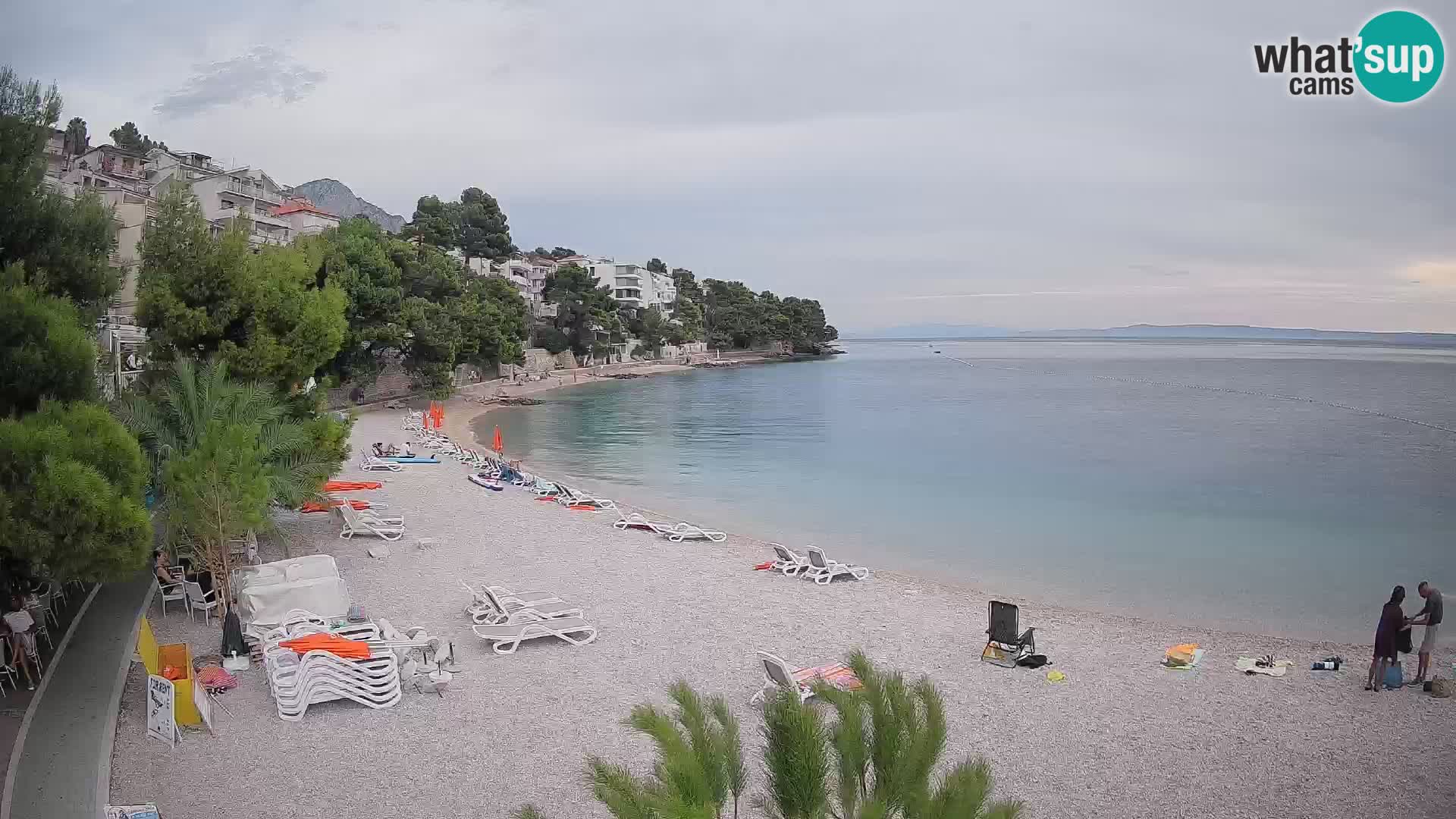 Webcam Lučica Strand Beach Brela – Liveblick von der Adriaküste