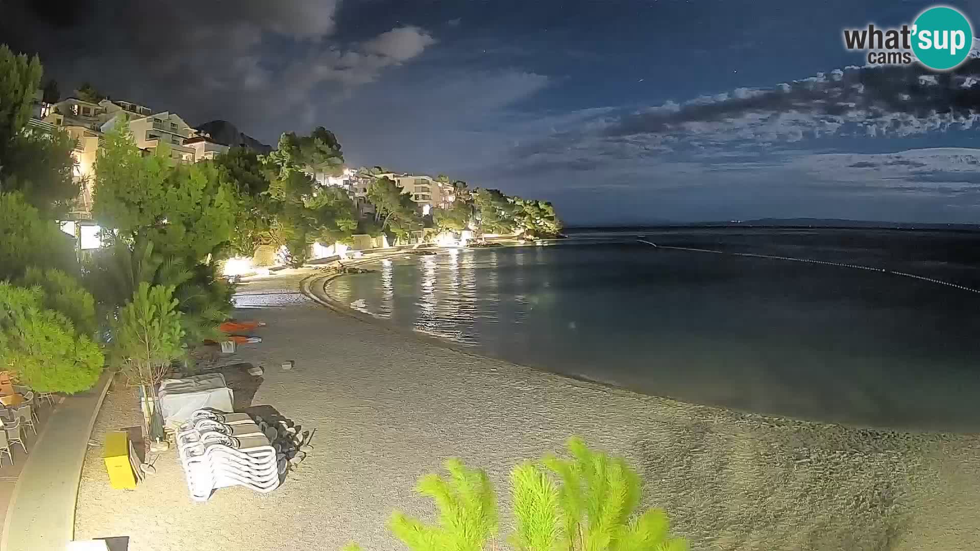 Webcam Plage Lučica Brela – Vue en direct sur la côte adriatique