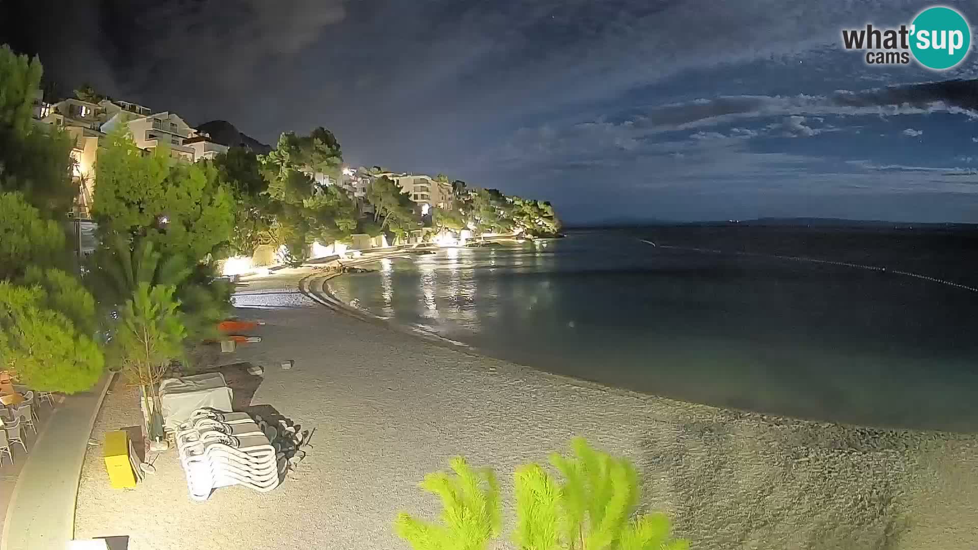 Webcam Plage Lučica Brela – Vue en direct sur la côte adriatique