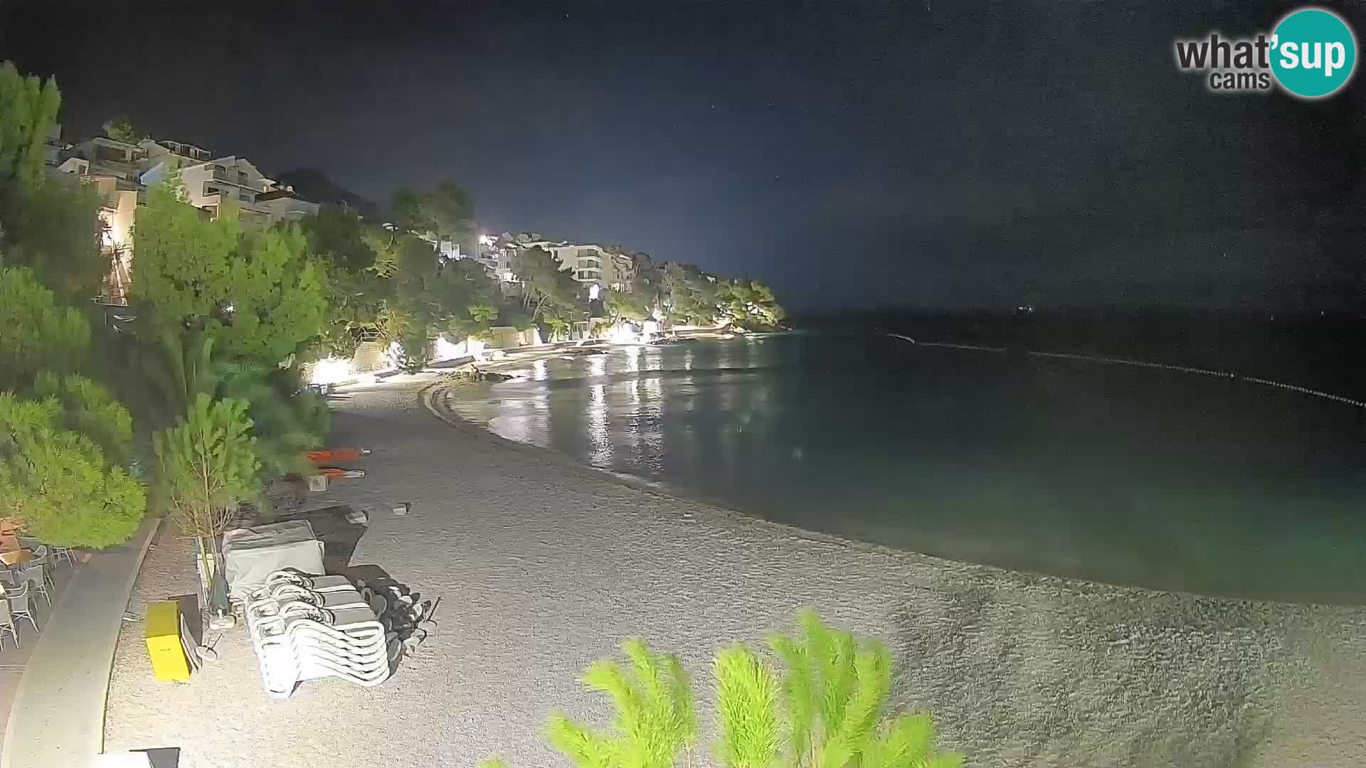 Webcam Lučica Strand Beach Brela – Liveblick von der Adriaküste