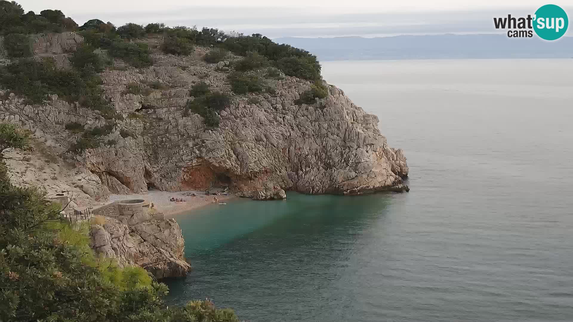 Webcam plage Brseč à Mošćenička Draga, Croatie