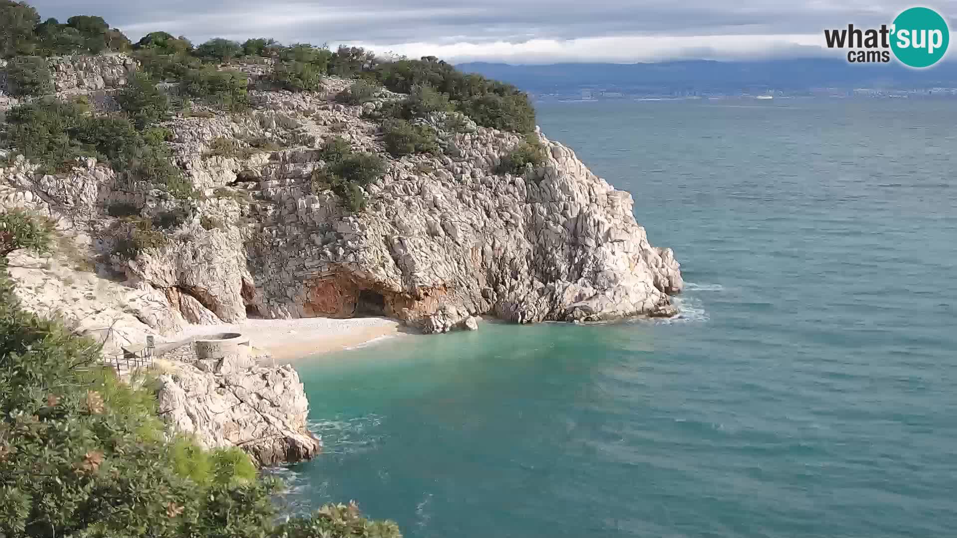 Webcam plage Brseč à Mošćenička Draga, Croatie