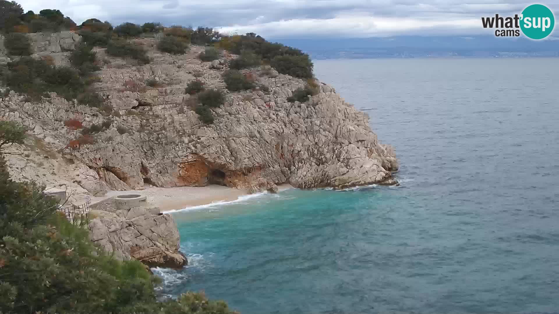 Spletna kamera Brseč plaža – Mošćenička Draga – Hrvaška