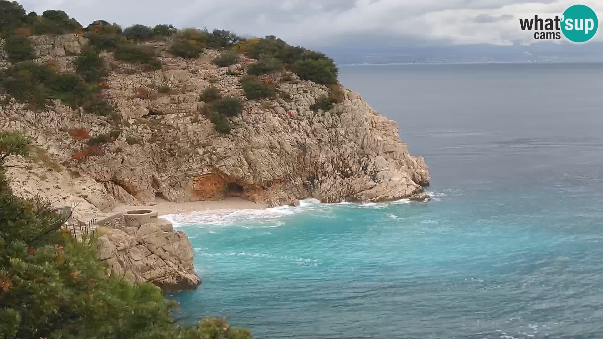 Spletna kamera Brseč plaža – Mošćenička Draga – Hrvaška