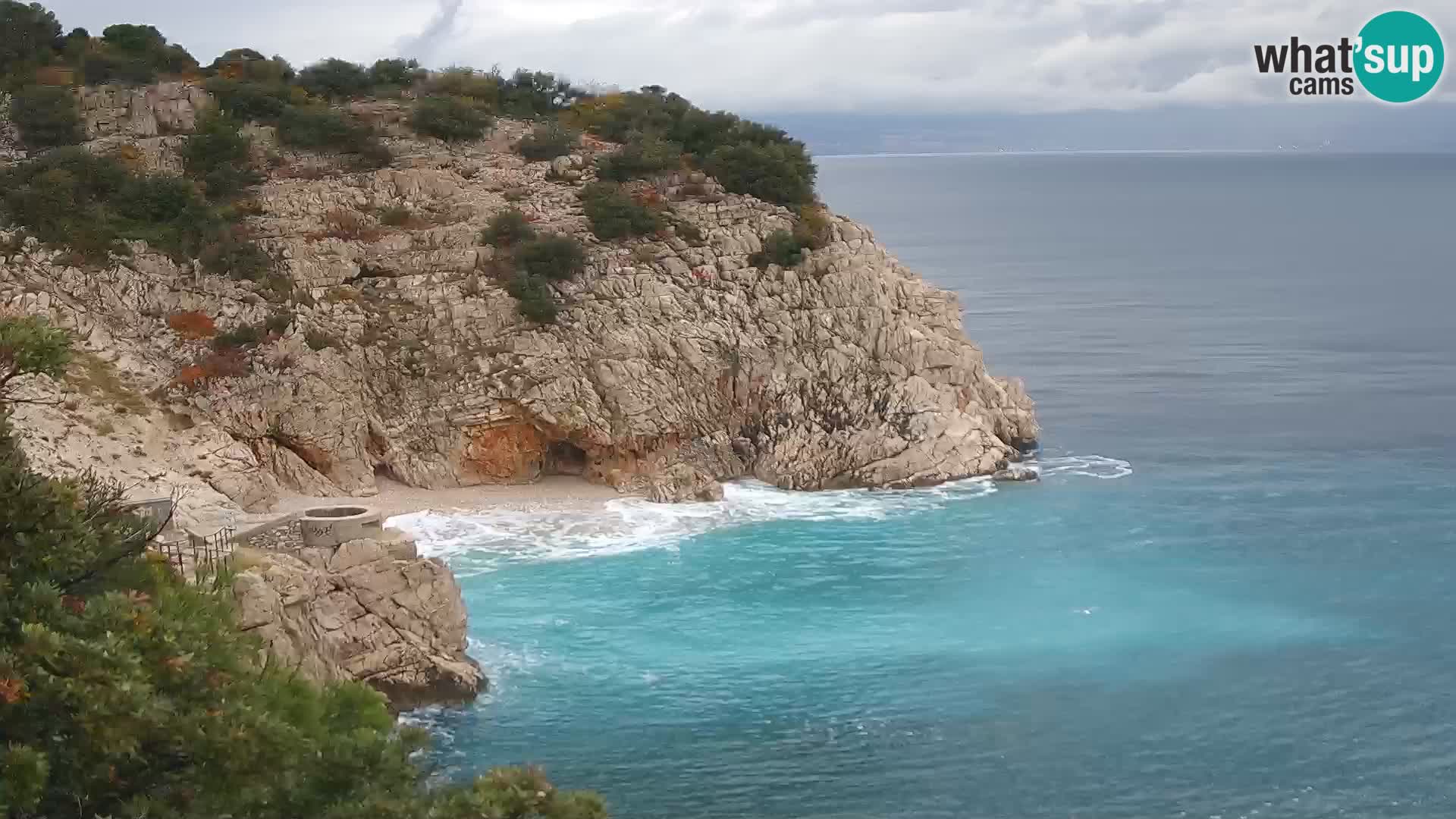 Spletna kamera Brseč plaža – Mošćenička Draga – Hrvaška