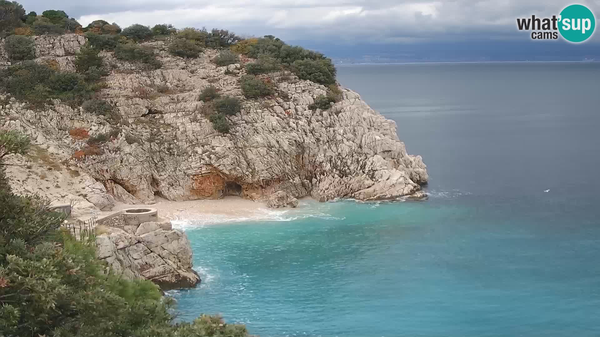 Spletna kamera Brseč plaža – Mošćenička Draga – Hrvaška