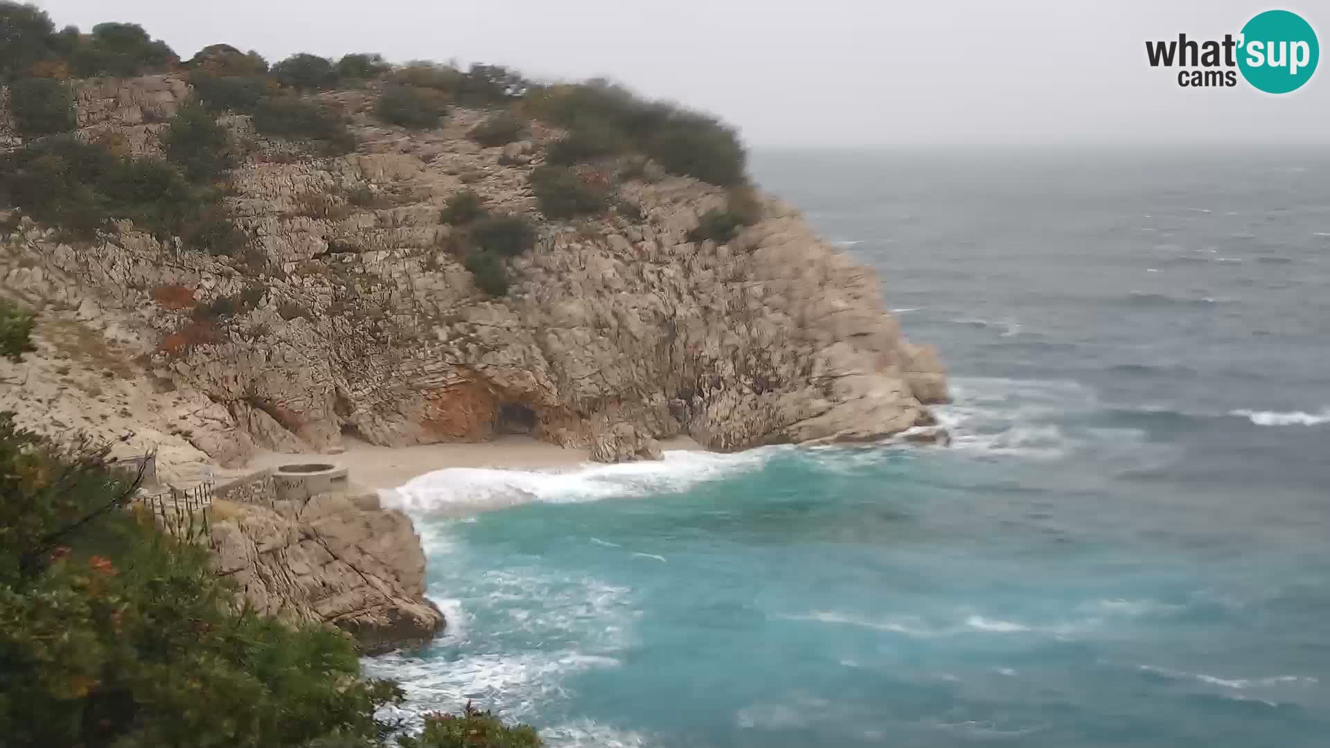 Spletna kamera Brseč plaža – Mošćenička Draga – Hrvaška