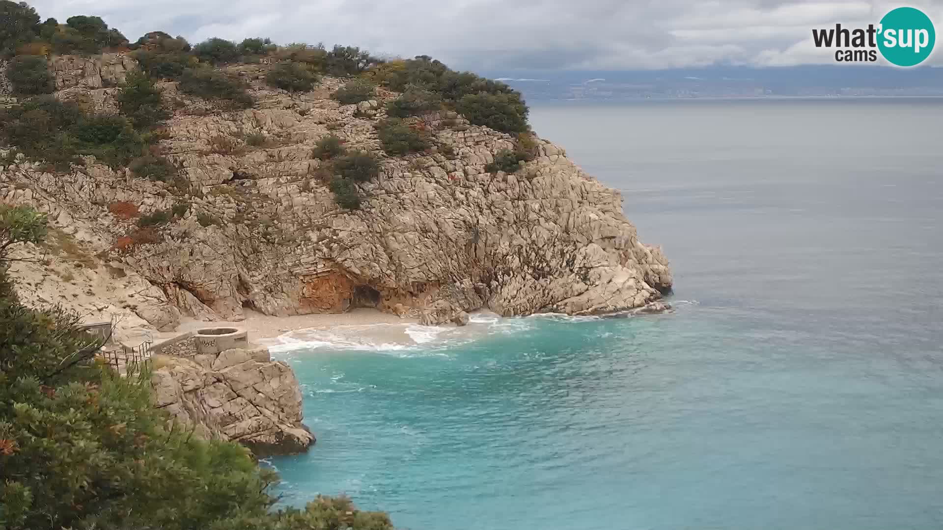 Spletna kamera Brseč plaža – Mošćenička Draga – Hrvaška