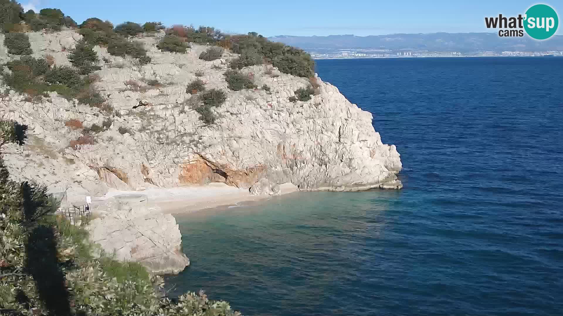 Spletna kamera Brseč plaža – Mošćenička Draga – Hrvaška