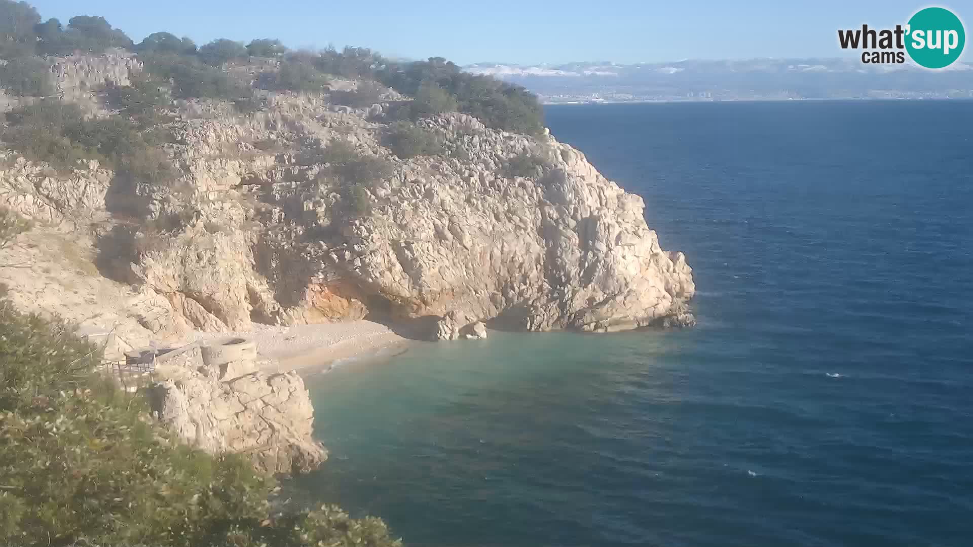 Spletna kamera Brseč plaža – Mošćenička Draga – Hrvaška