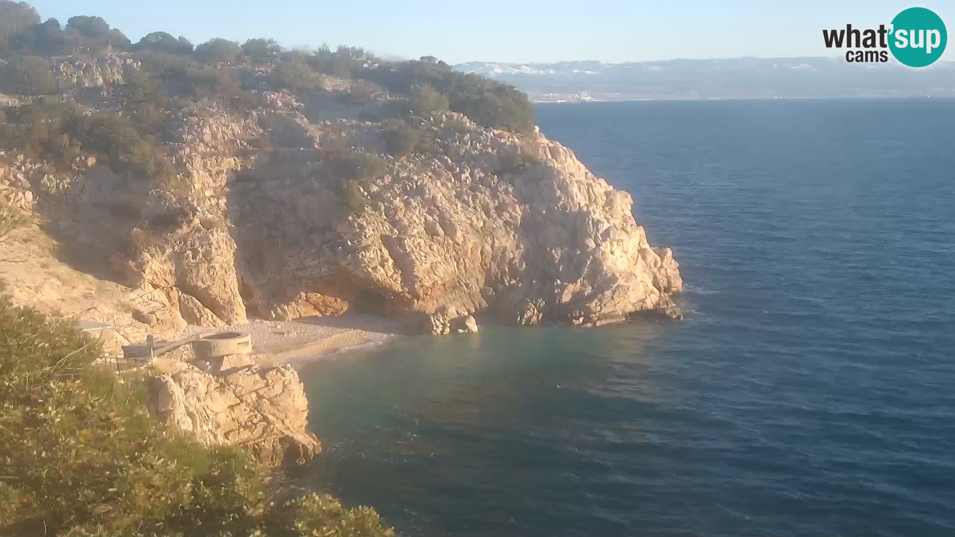 Cámara web de la playa de Brseč en Mošćenička Draga, Croacia