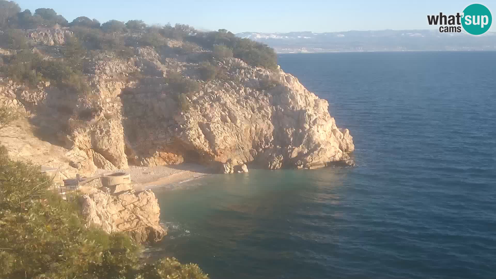 Webcam plage Brseč à Mošćenička Draga, Croatie