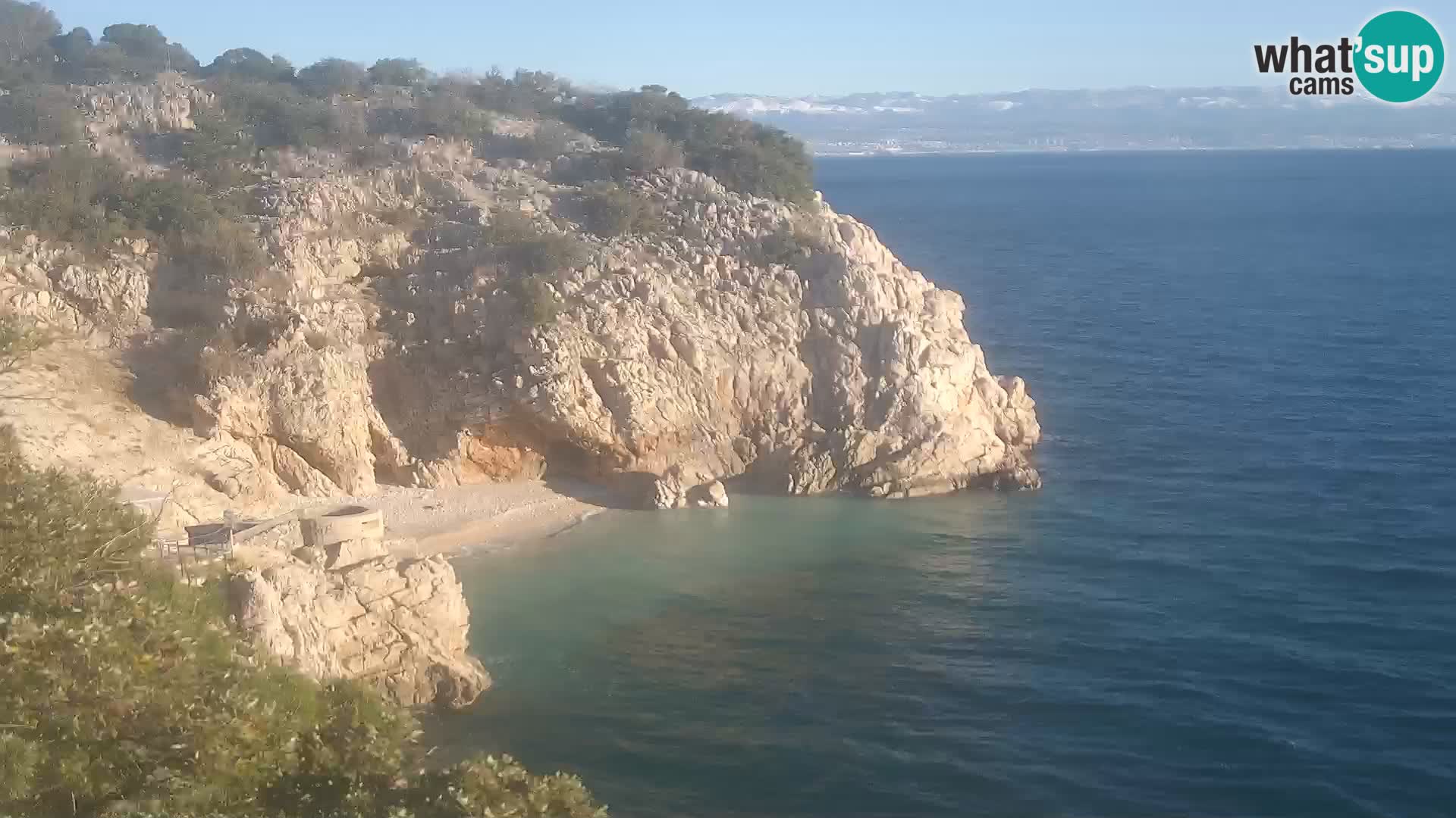 Webcam plage Brseč à Mošćenička Draga, Croatie