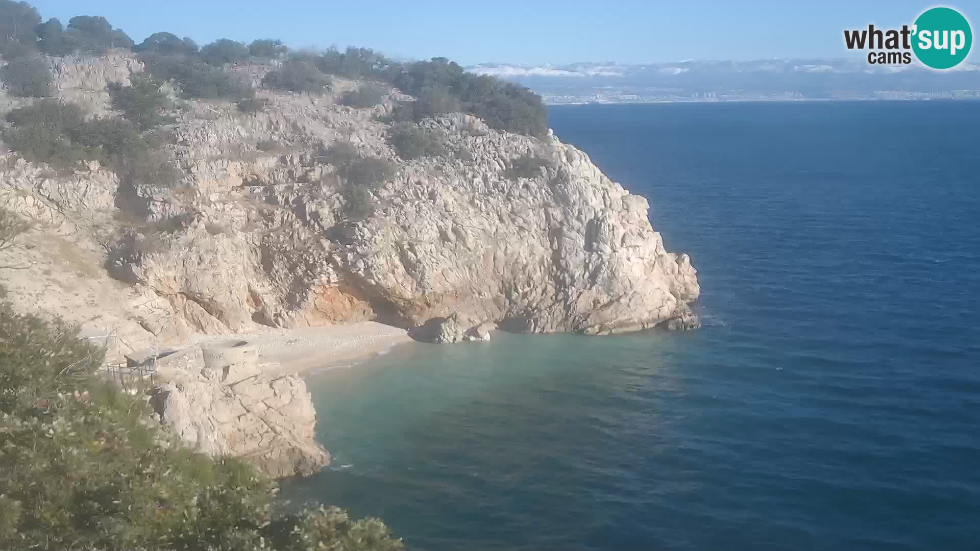 Webcam plage Brseč à Mošćenička Draga, Croatie