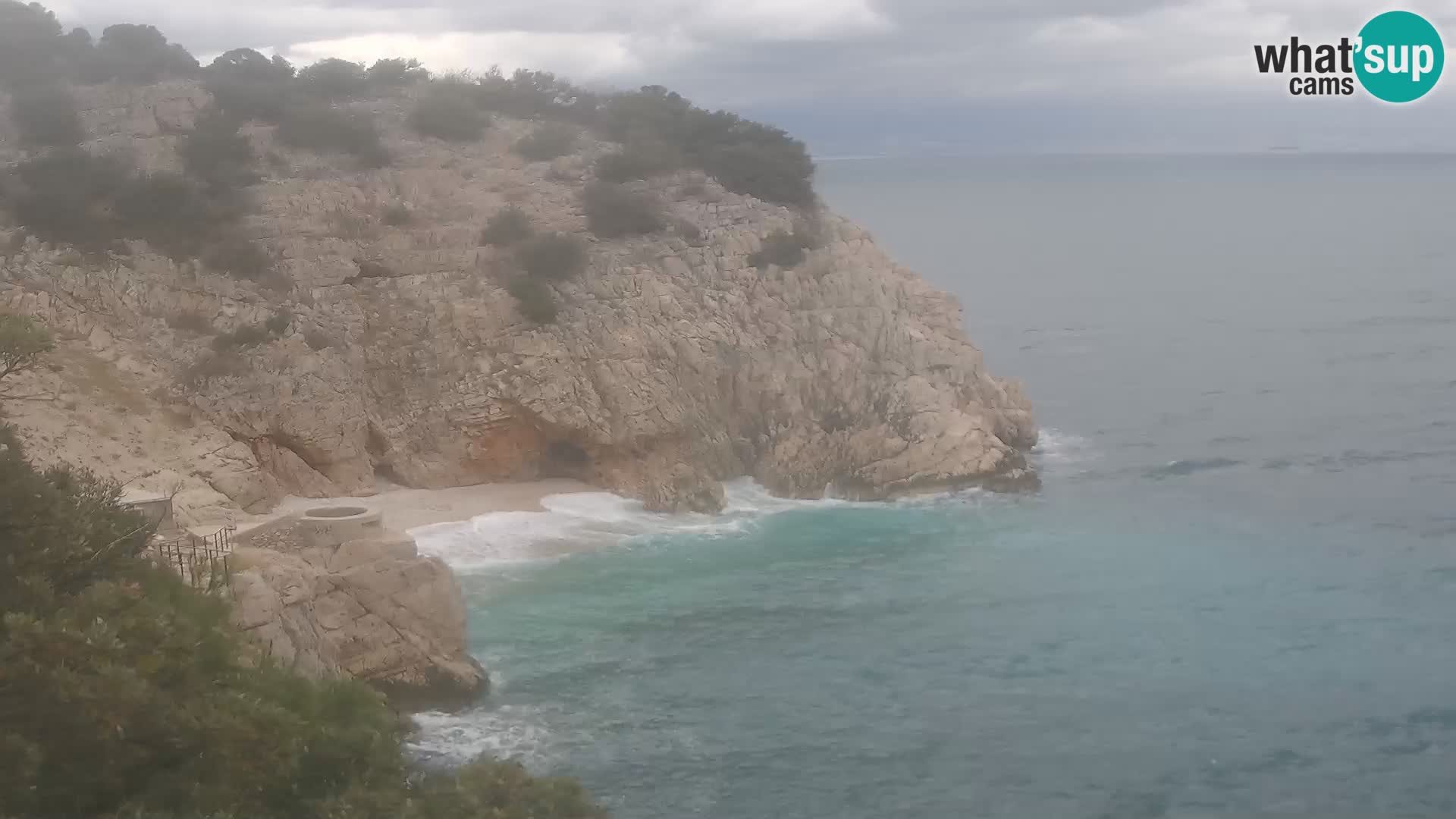 Spletna kamera Brseč plaža – Mošćenička Draga – Hrvaška