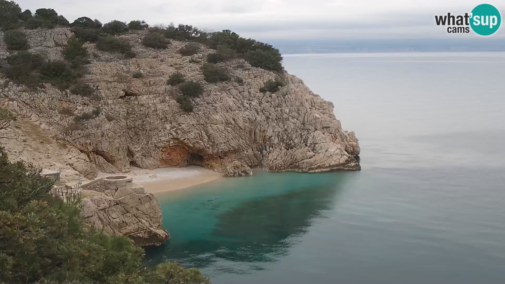 Webcam plage Brseč à Mošćenička Draga, Croatie