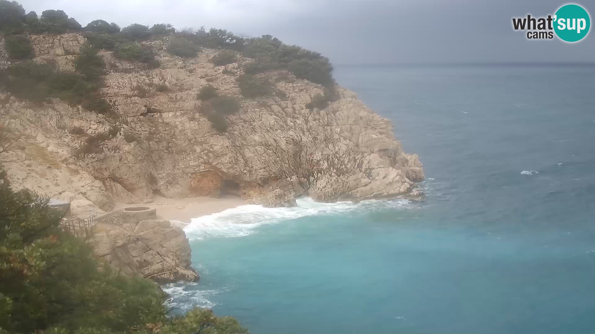 Spletna kamera Brseč plaža – Mošćenička Draga – Hrvaška