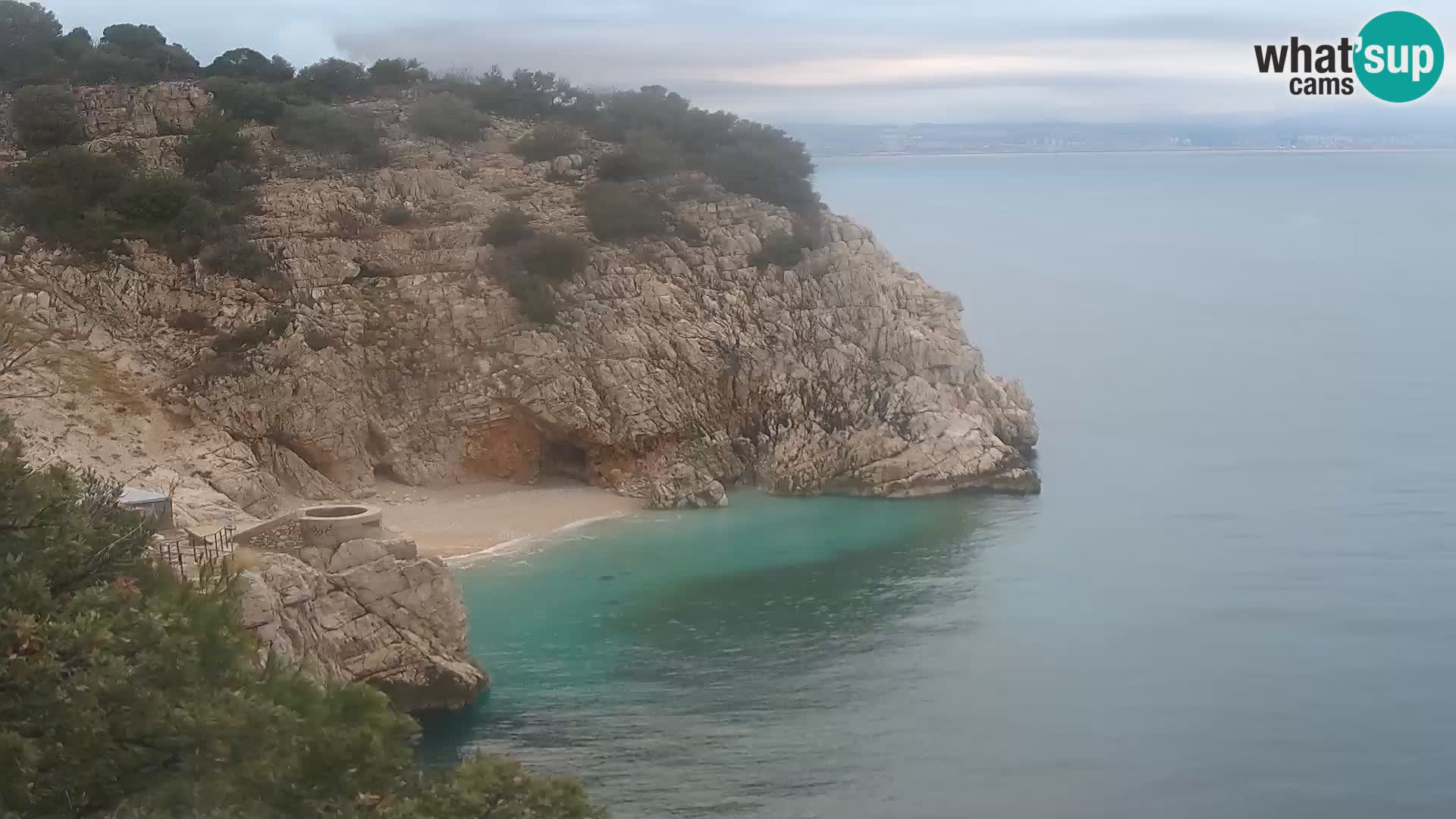 Webcam plage Brseč à Mošćenička Draga, Croatie