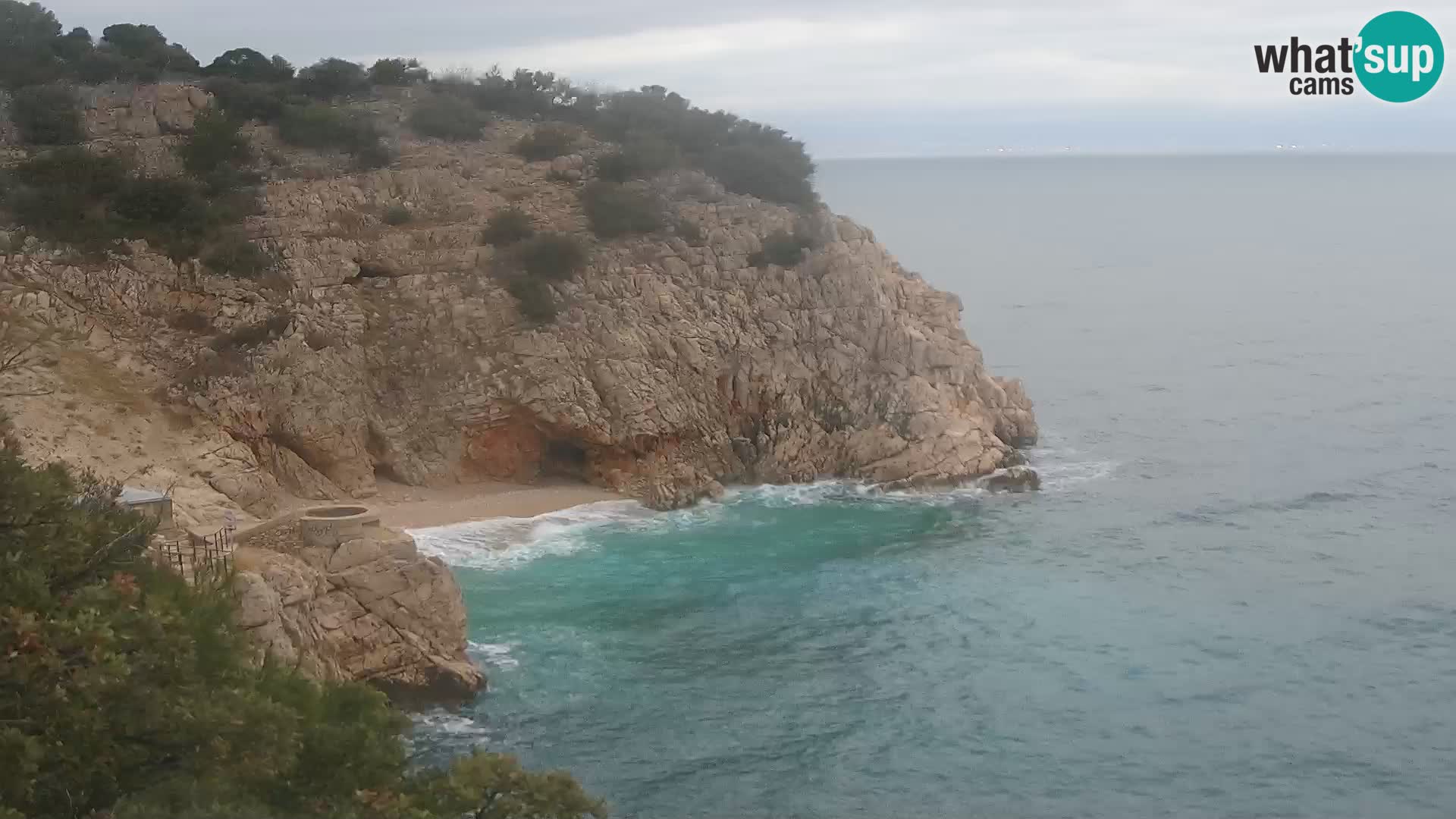 Spletna kamera Brseč plaža – Mošćenička Draga – Hrvaška