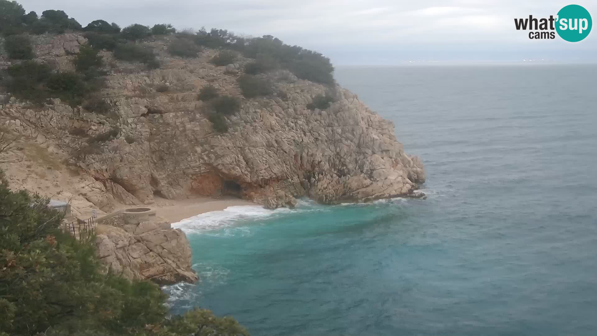 Spletna kamera Brseč plaža – Mošćenička Draga – Hrvaška