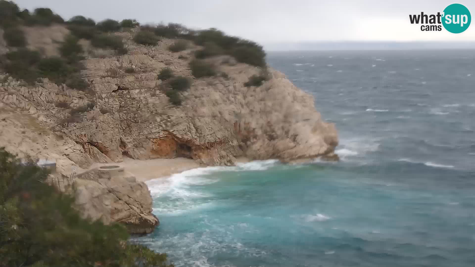 Spletna kamera Brseč plaža – Mošćenička Draga – Hrvaška