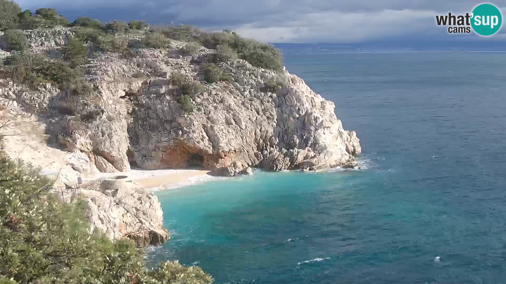 Spletna kamera Brseč plaža – Mošćenička Draga – Hrvaška