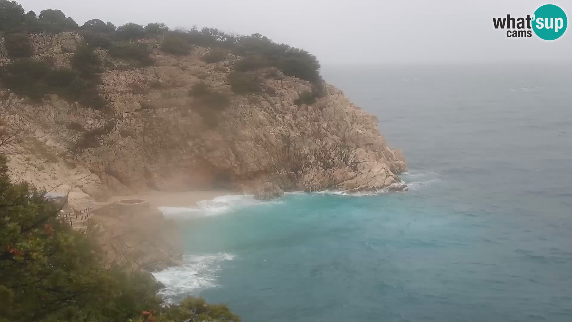 Spletna kamera Brseč plaža – Mošćenička Draga – Hrvaška