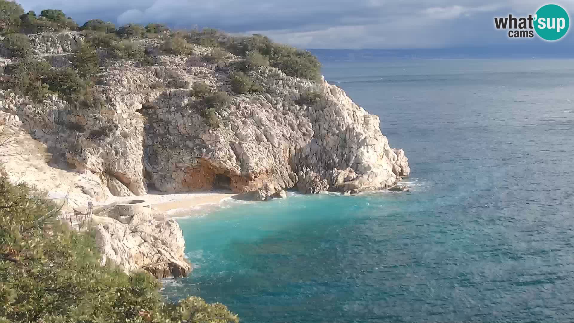 Spletna kamera Brseč plaža – Mošćenička Draga – Hrvaška