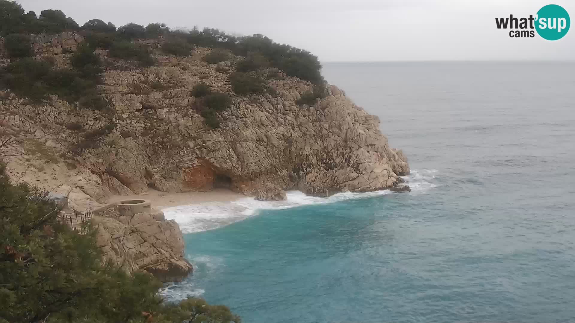 Spletna kamera Brseč plaža – Mošćenička Draga – Hrvaška