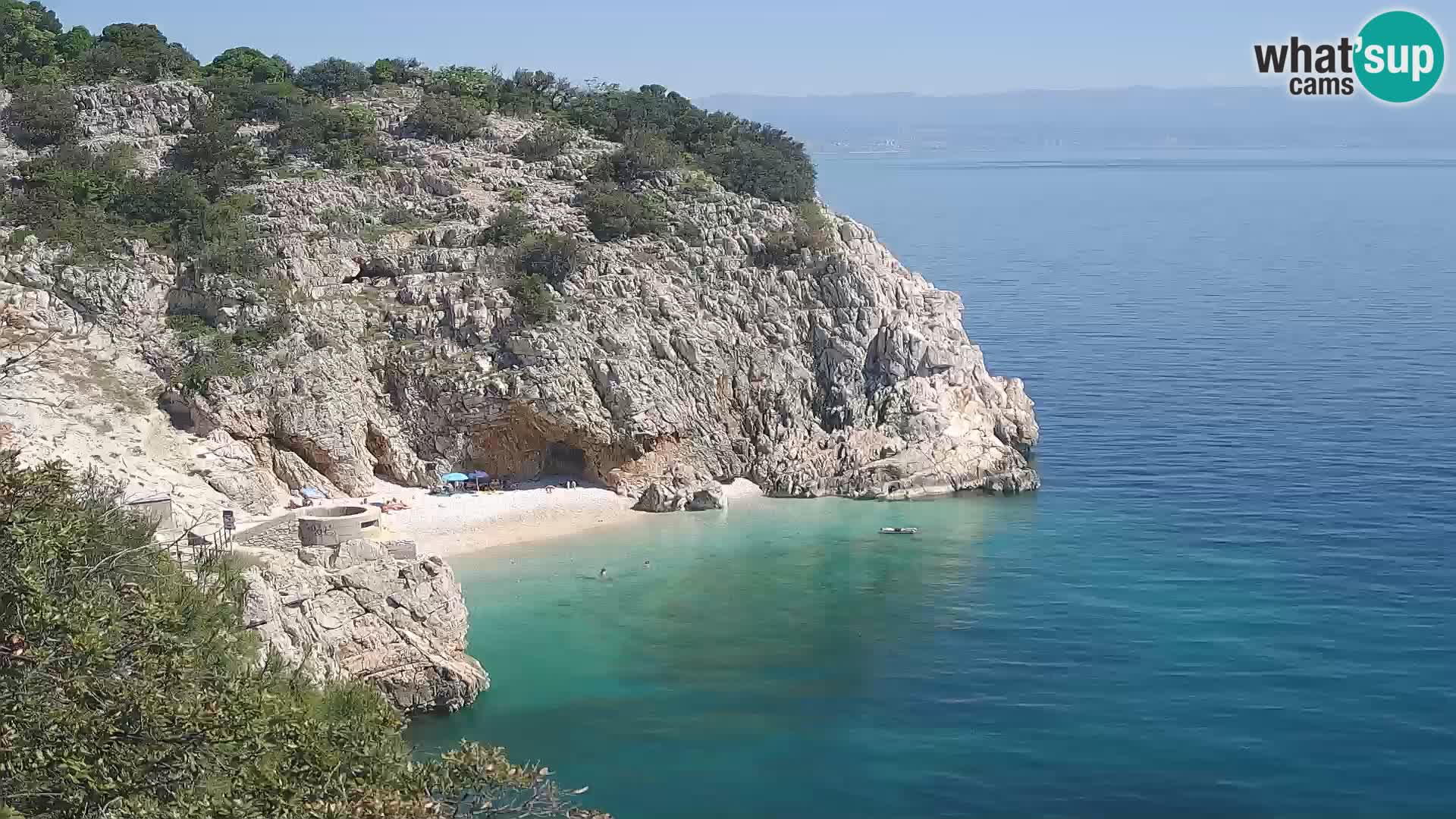 Spletna kamera Brseč plaža – Mošćenička Draga – Hrvaška