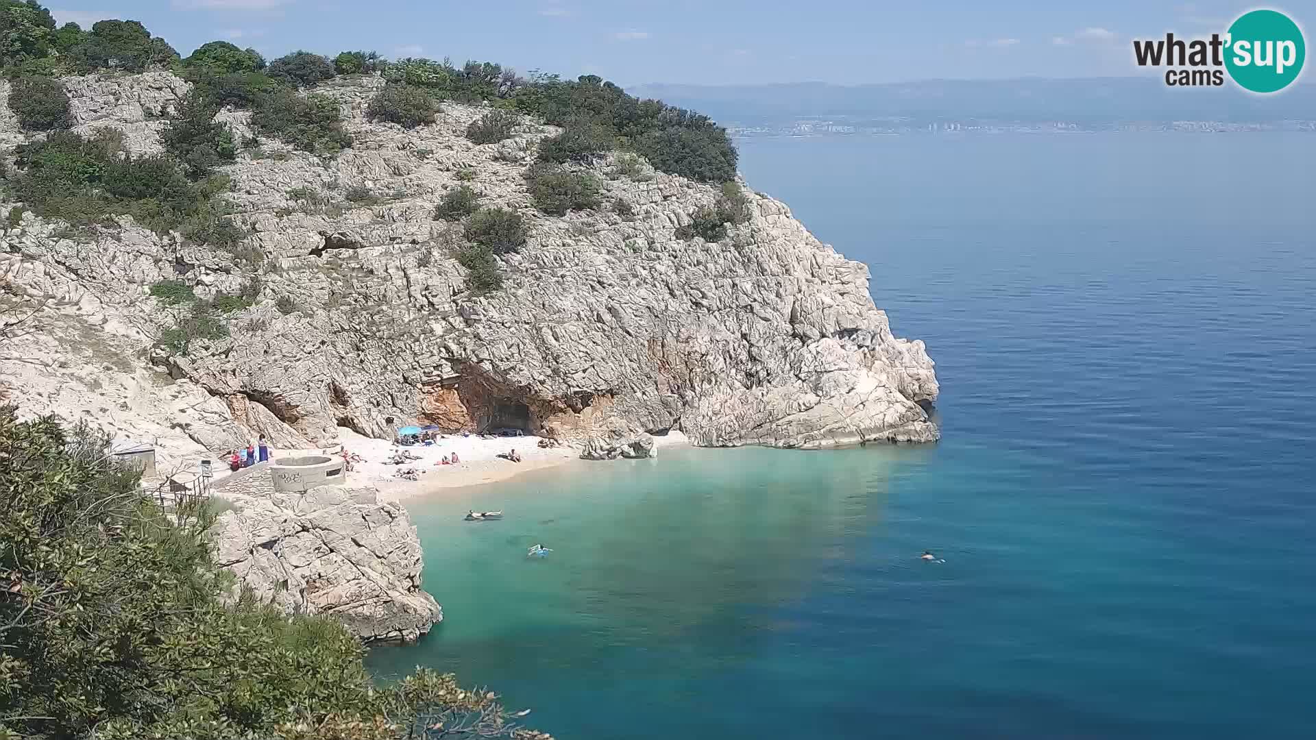 Spletna kamera Brseč plaža – Mošćenička Draga – Hrvaška