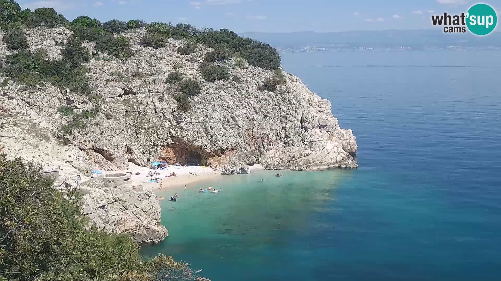 Spletna kamera Brseč plaža – Mošćenička Draga – Hrvaška