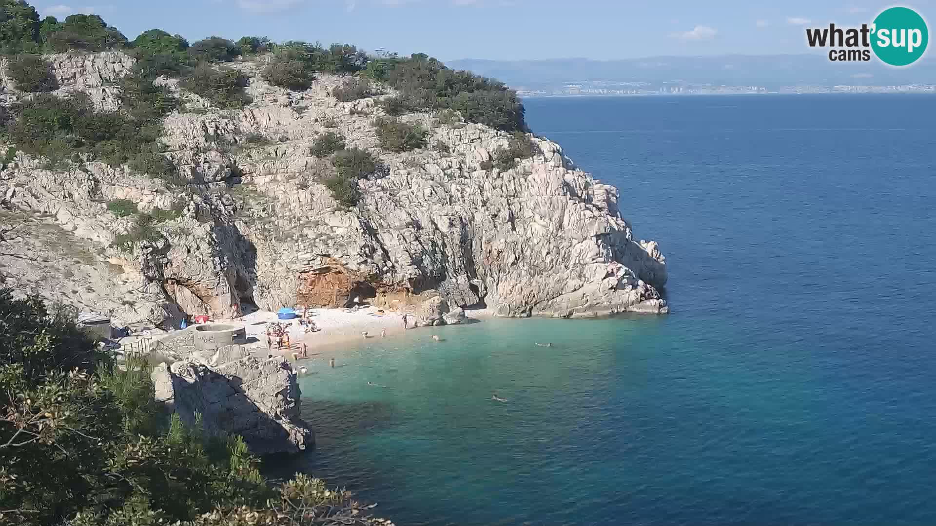 Spletna kamera Brseč plaža – Mošćenička Draga – Hrvaška