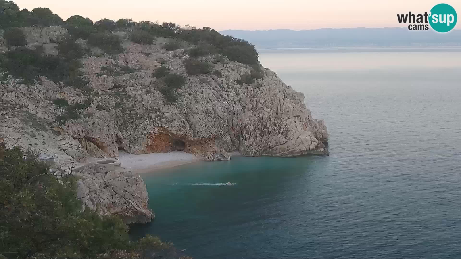 Webcam plage Brseč à Mošćenička Draga, Croatie