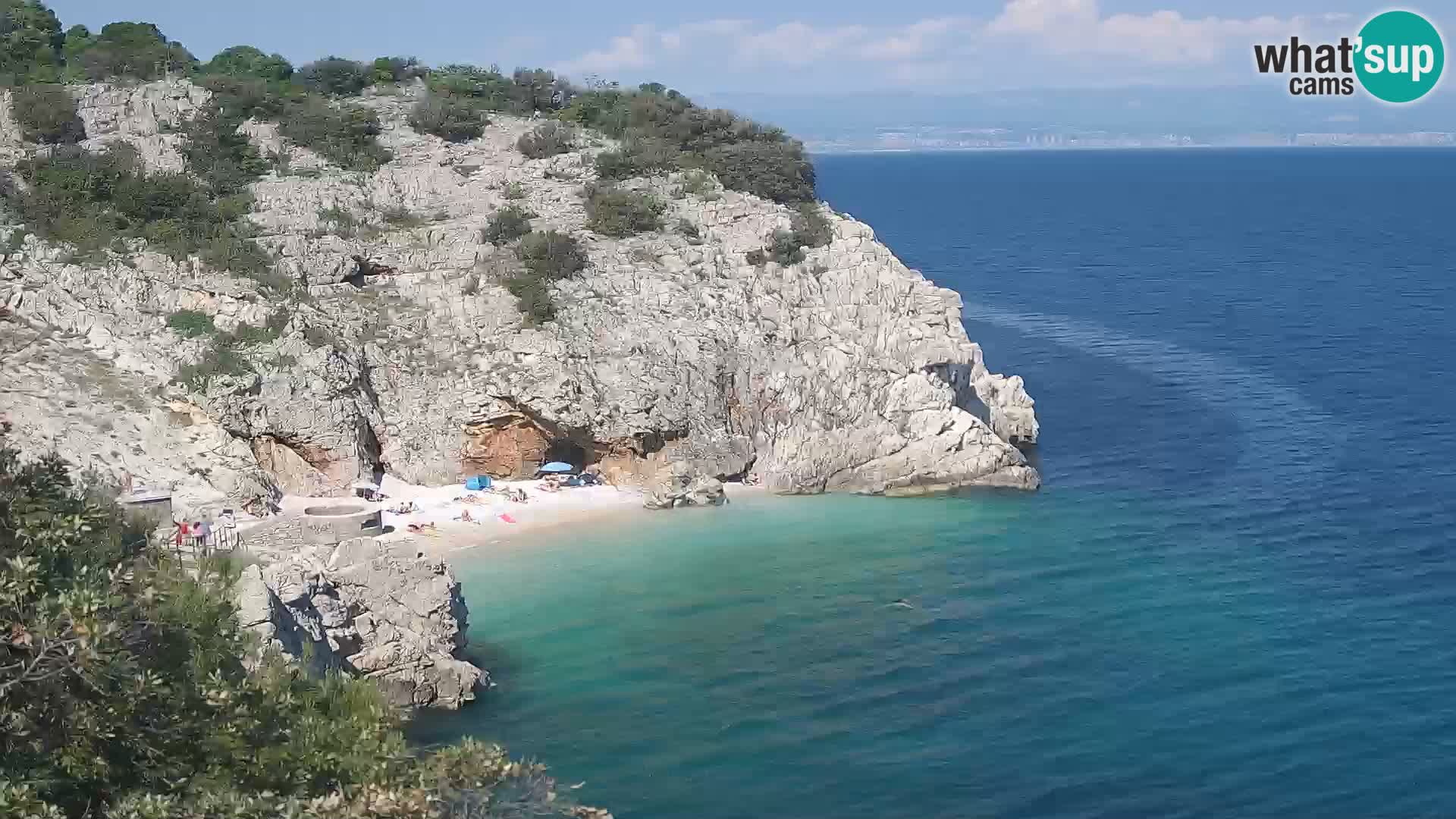 Spletna kamera Brseč plaža – Mošćenička Draga – Hrvaška