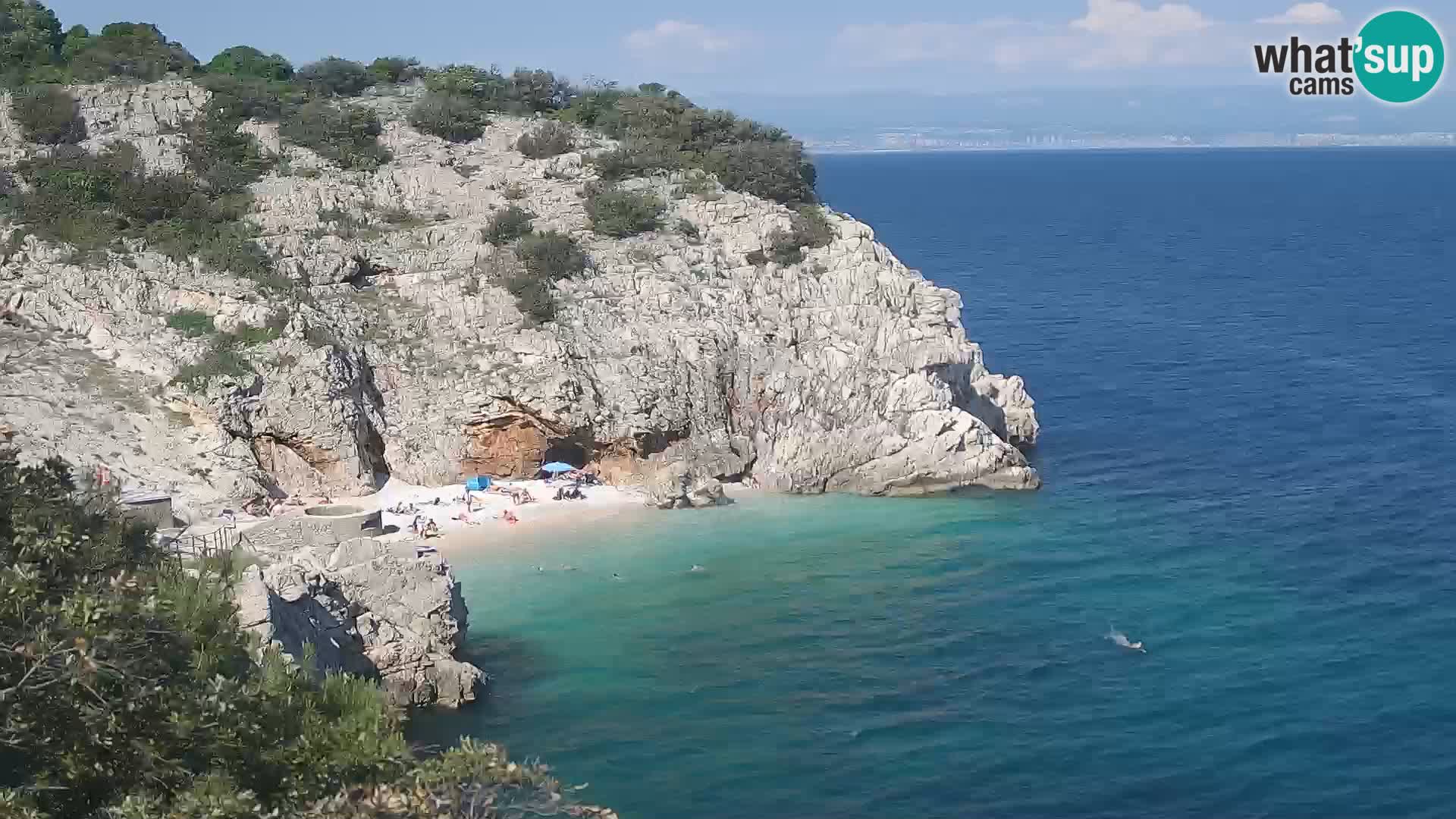 Spletna kamera Brseč plaža – Mošćenička Draga – Hrvaška