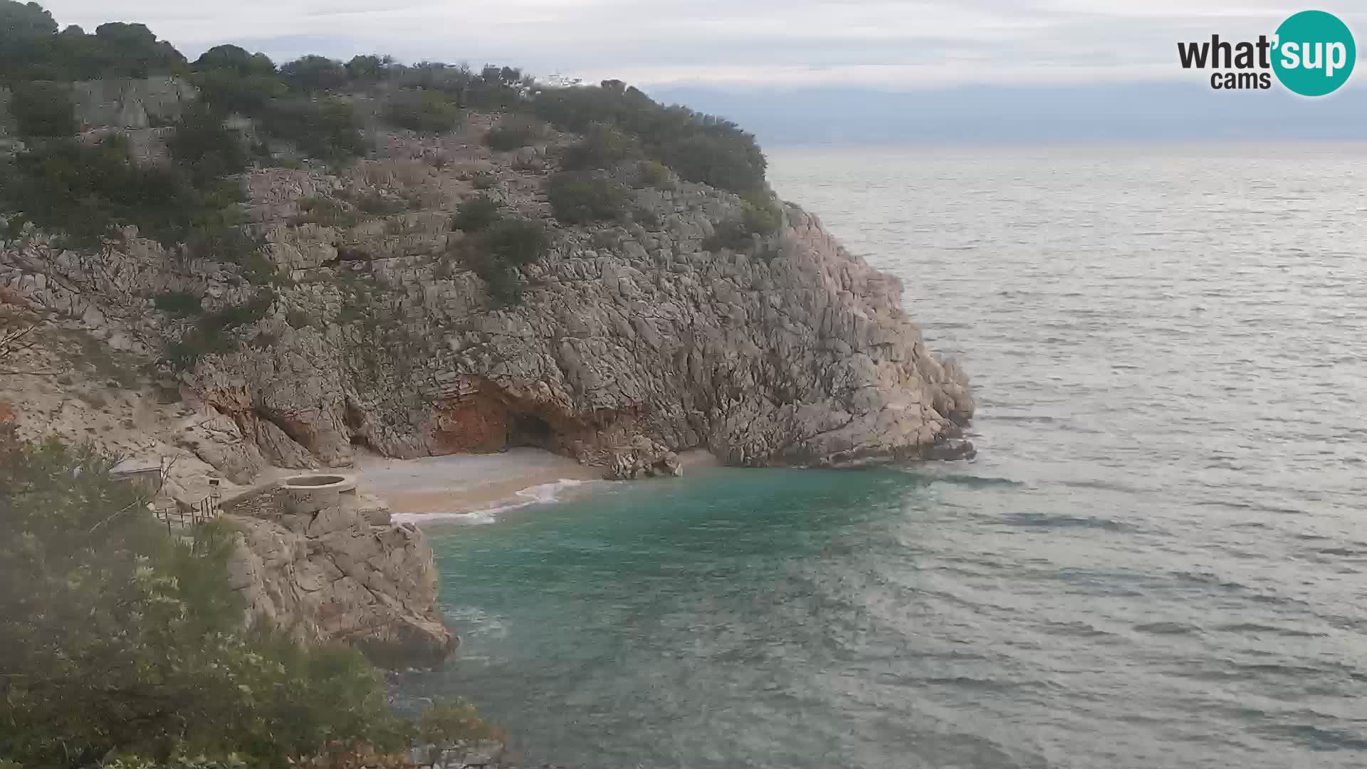 Webcam plage Brseč à Mošćenička Draga, Croatie