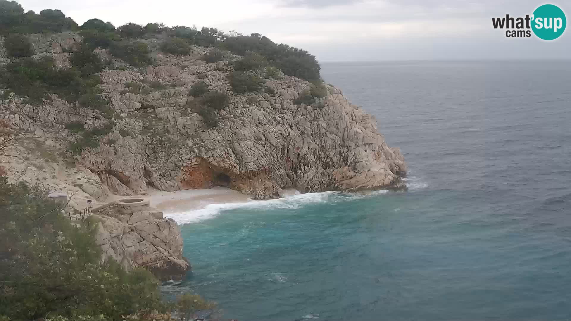 Spletna kamera Brseč plaža – Mošćenička Draga – Hrvaška