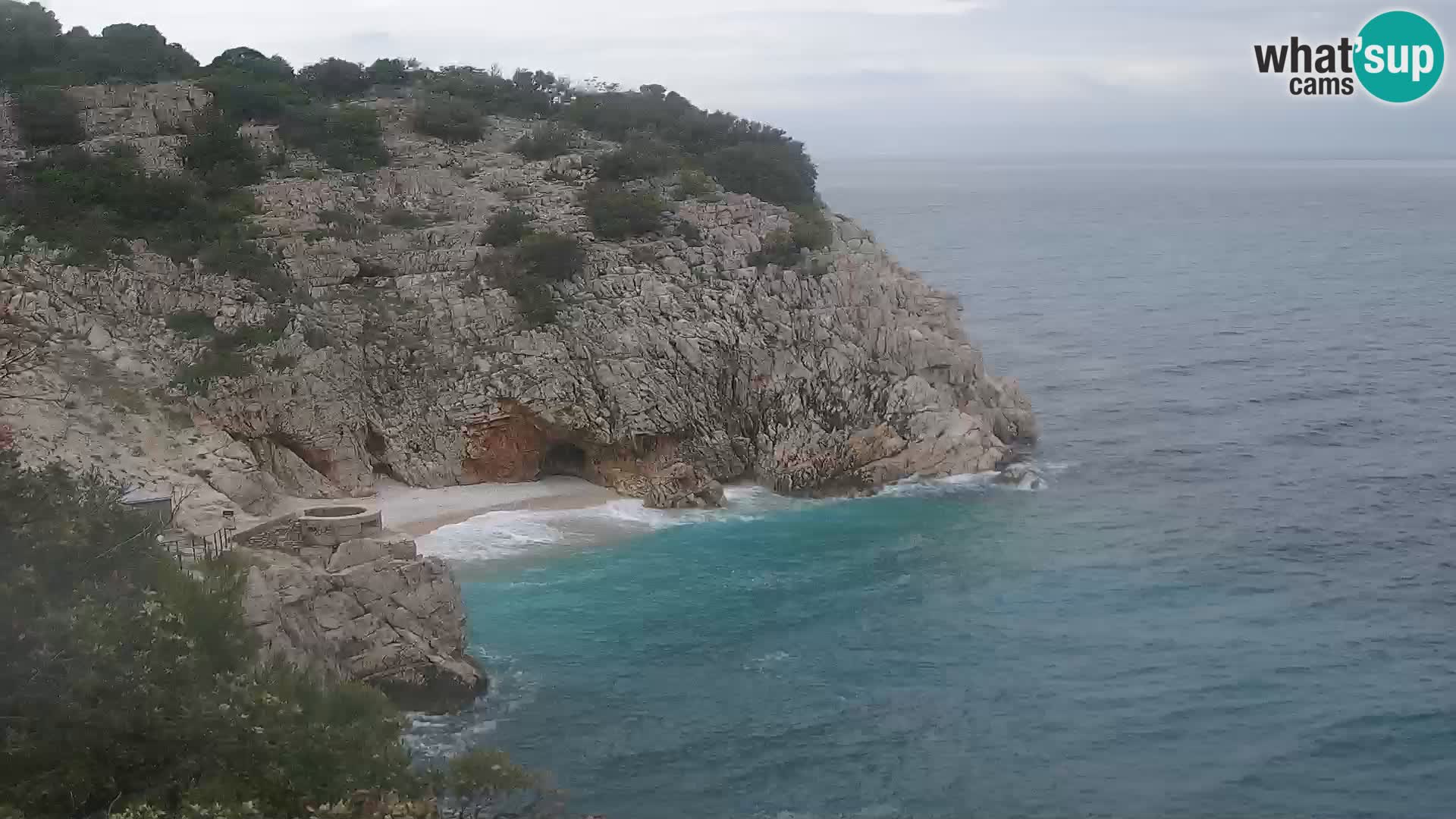Spletna kamera Brseč plaža – Mošćenička Draga – Hrvaška